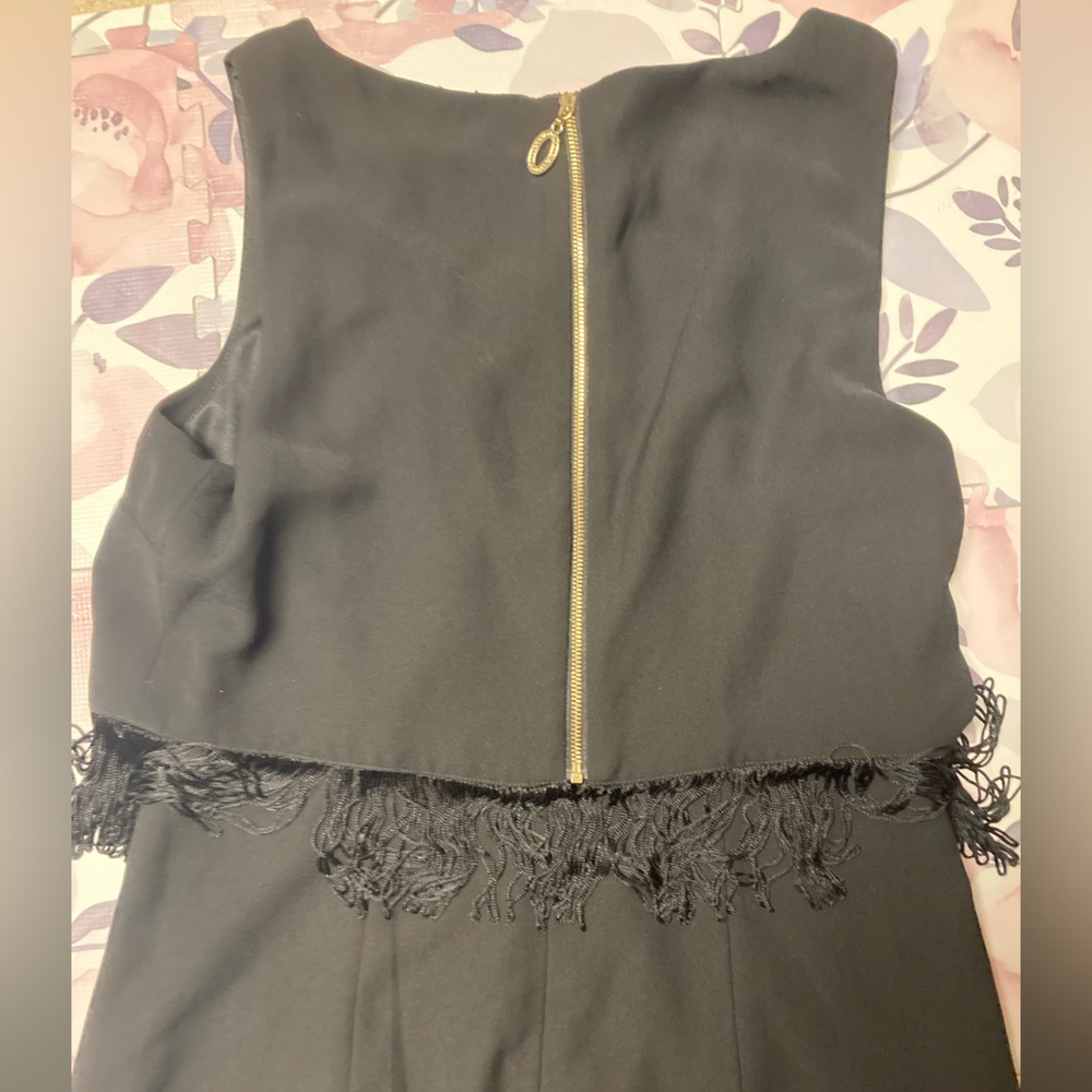 Ivanka Trump size 8 Black Dress with fringes and gold accent zipper - Picture 5 of 5